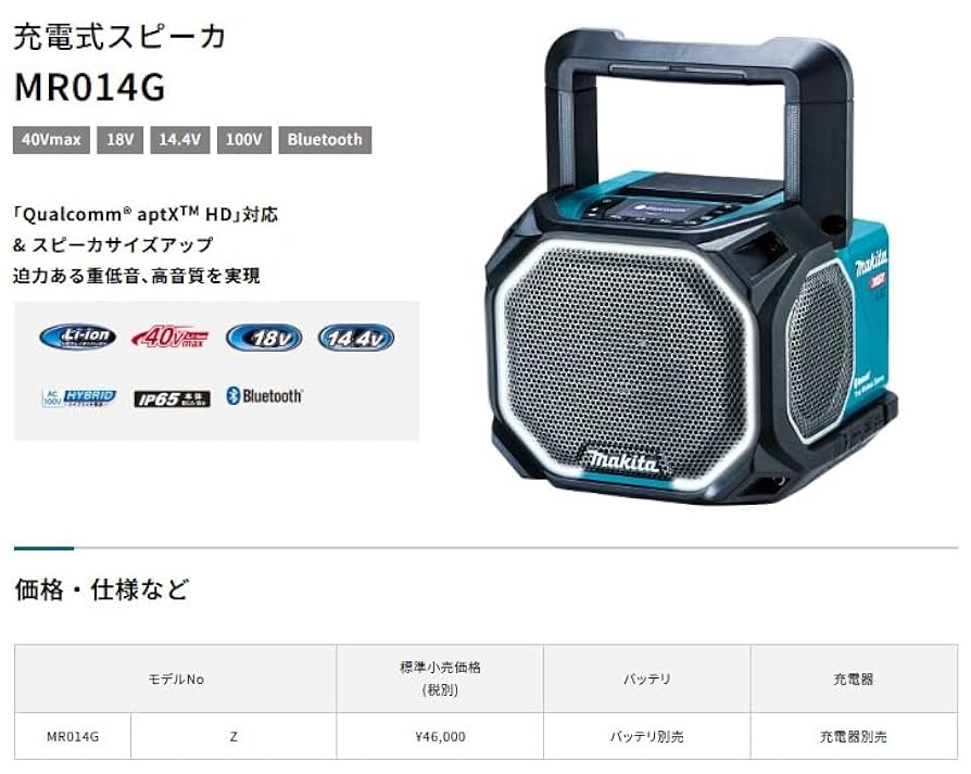 Amazon.co.jp: マキタ 充電式スピーカ MR014GZ 1台 : 楽器・音響機器